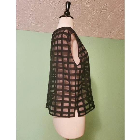 RW & CO. Black Sheer Sleeveless Blouse - Picture 4 of 5